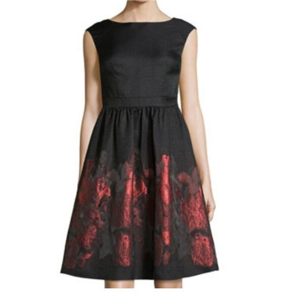 Cynthia Steffe Metallic Floral Dress Size 4 - Picture 3 of 14